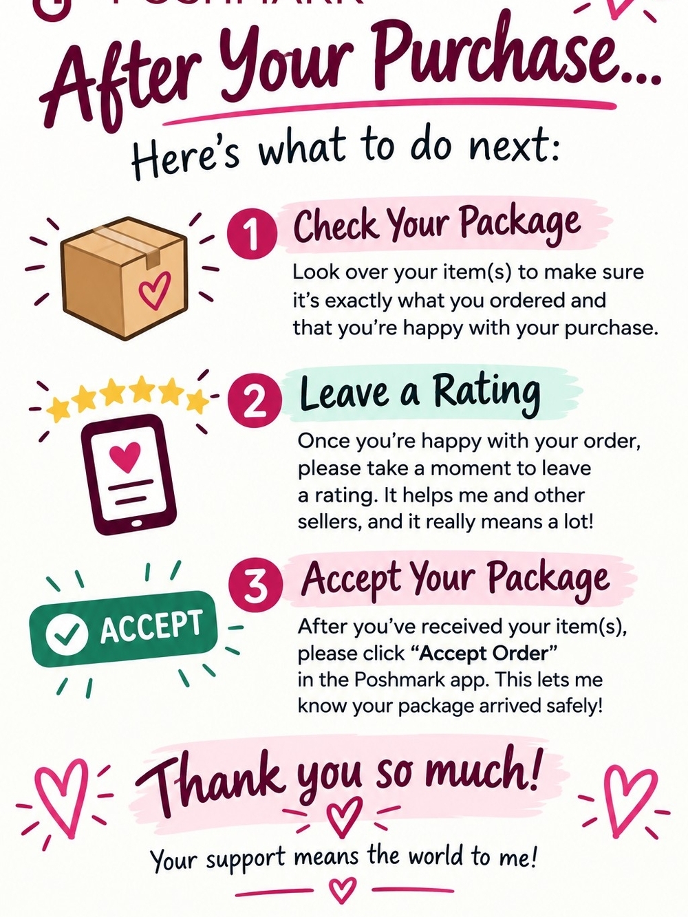 After Your Purchase Instructions